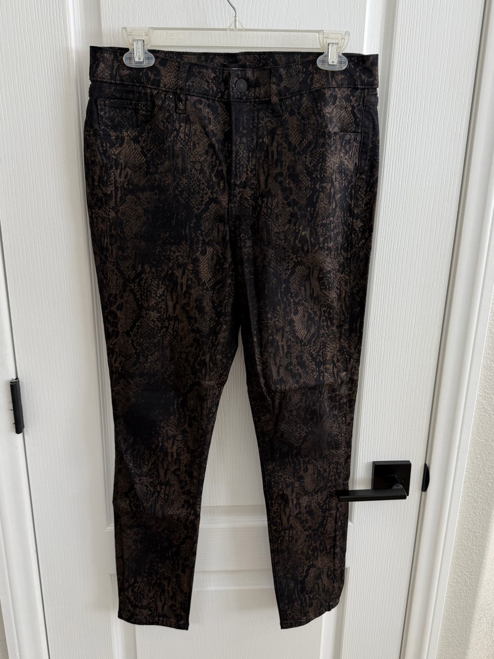 Express Black and Brown Animal-Print Skinny Jeans size 8R